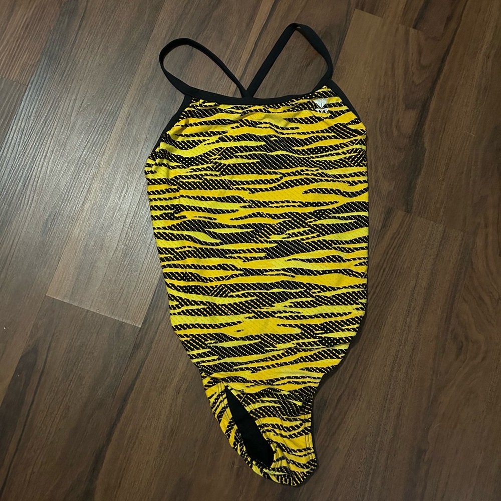 TYR Yellow and Black One-Piece Swimsuit